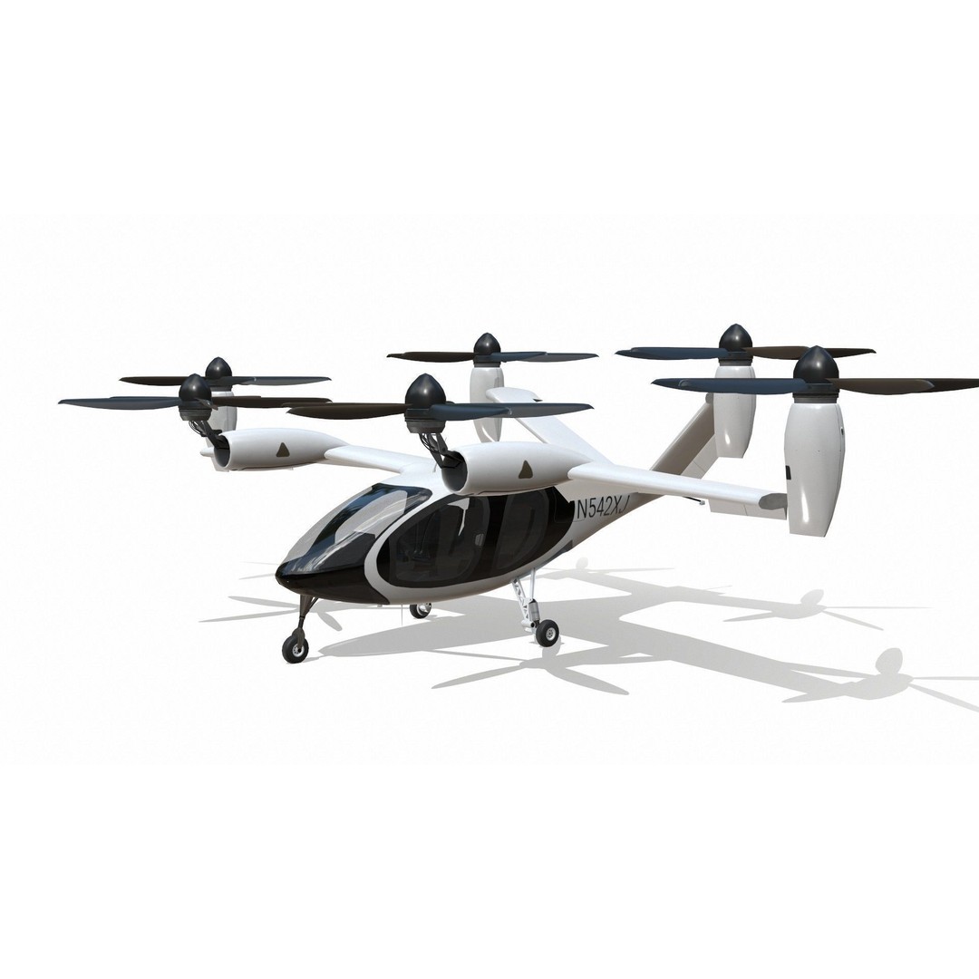 Joby S4 EVTOL 3D Model – Low Poly Aircraft for Games, FBX, Blender - View 7