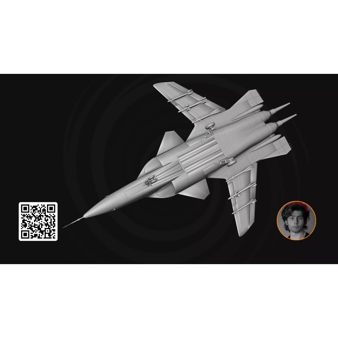 Alpha X Fighter Jet 3D Model – High Poly Game-Ready Aircraft, FBX & Blender