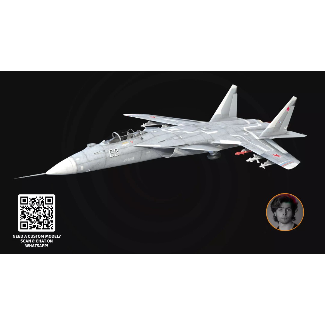 Alpha X Fighter Jet 3D Model – High Poly Game-Ready Aircraft, FBX & Blender - View 2