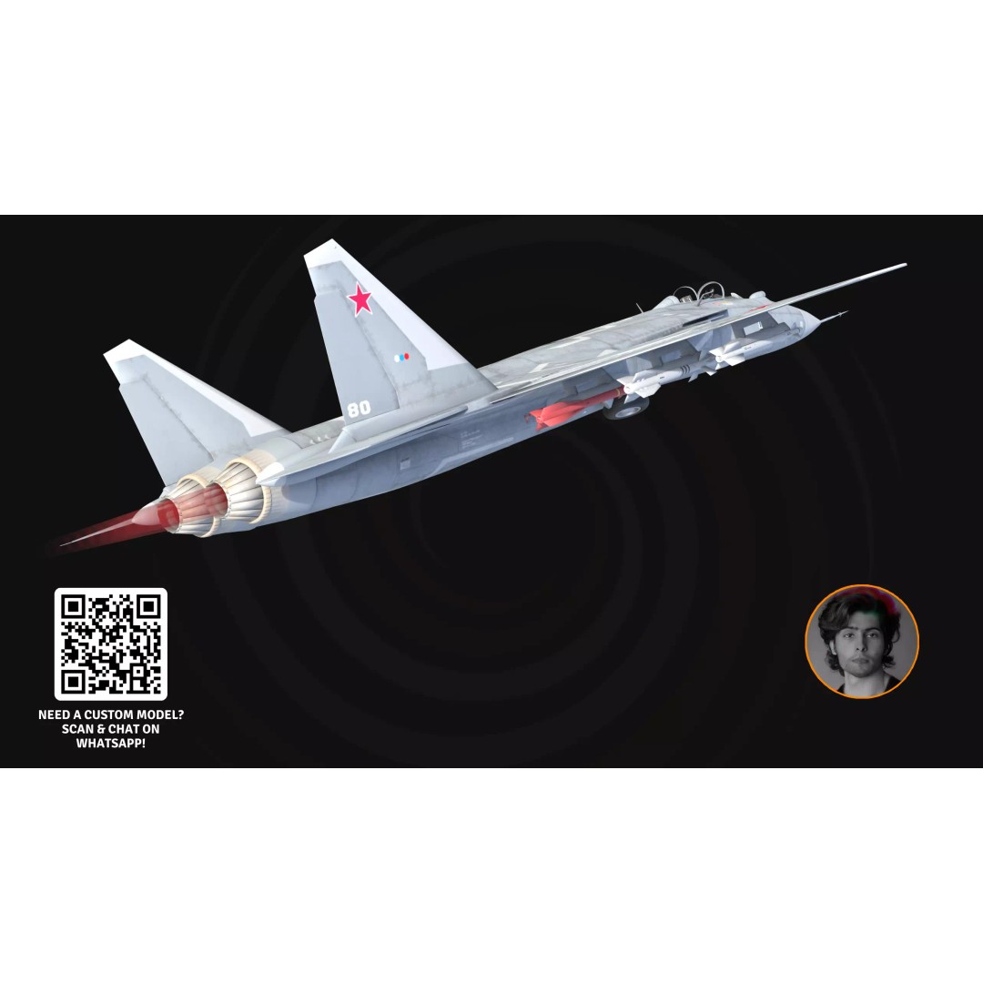 Alpha X Fighter Jet 3D Model – High Poly Game-Ready Aircraft, FBX & Blender - View 4