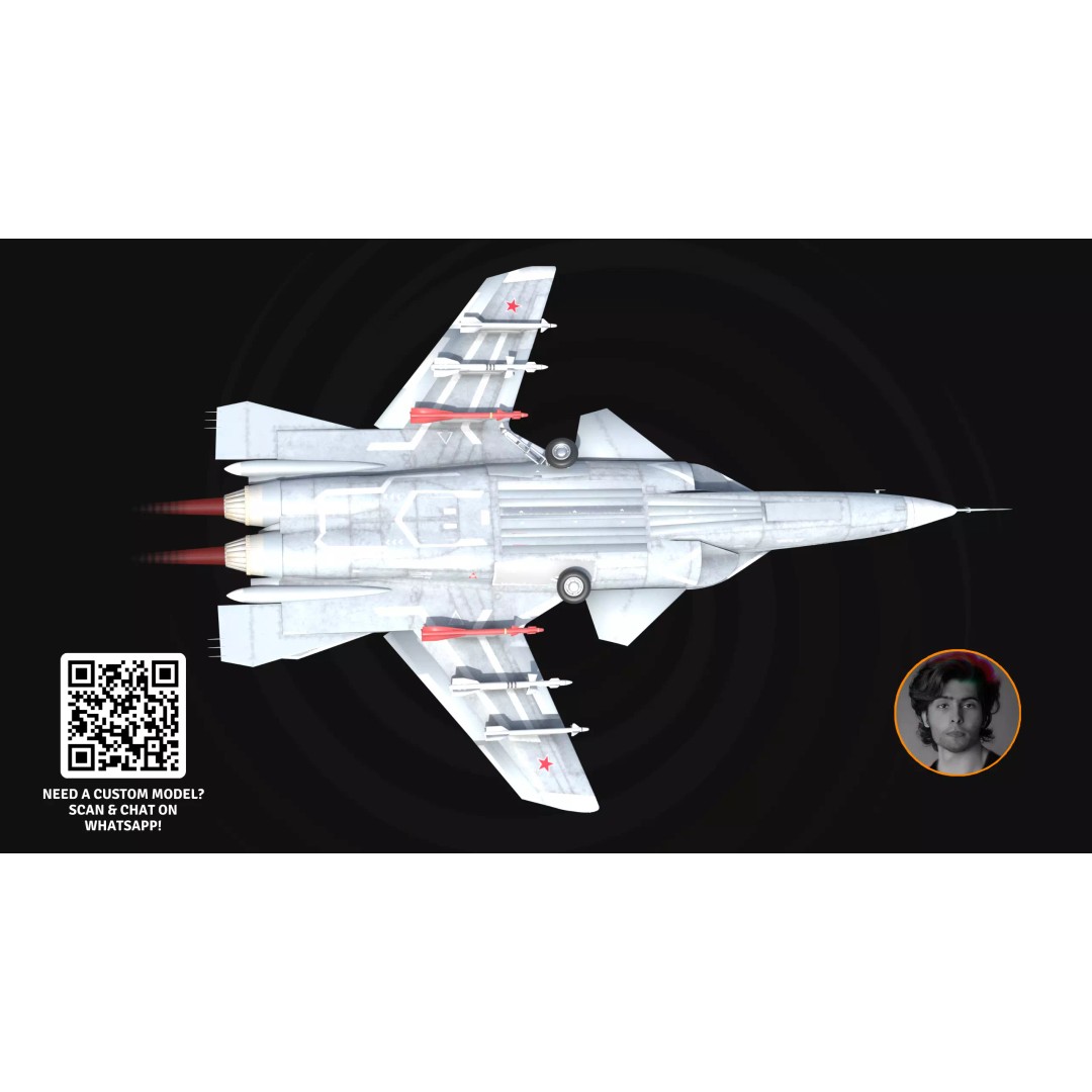 Alpha X Fighter Jet 3D Model – High Poly Game-Ready Aircraft, FBX & Blender - View 5