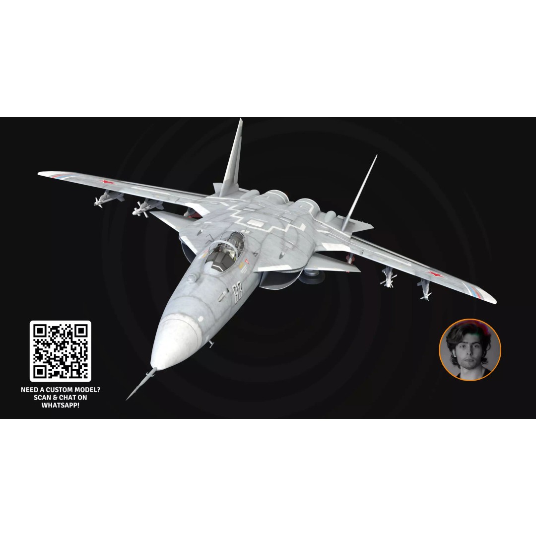 Alpha X Fighter Jet 3D Model – High Poly Game-Ready Aircraft, FBX & Blender - View 7