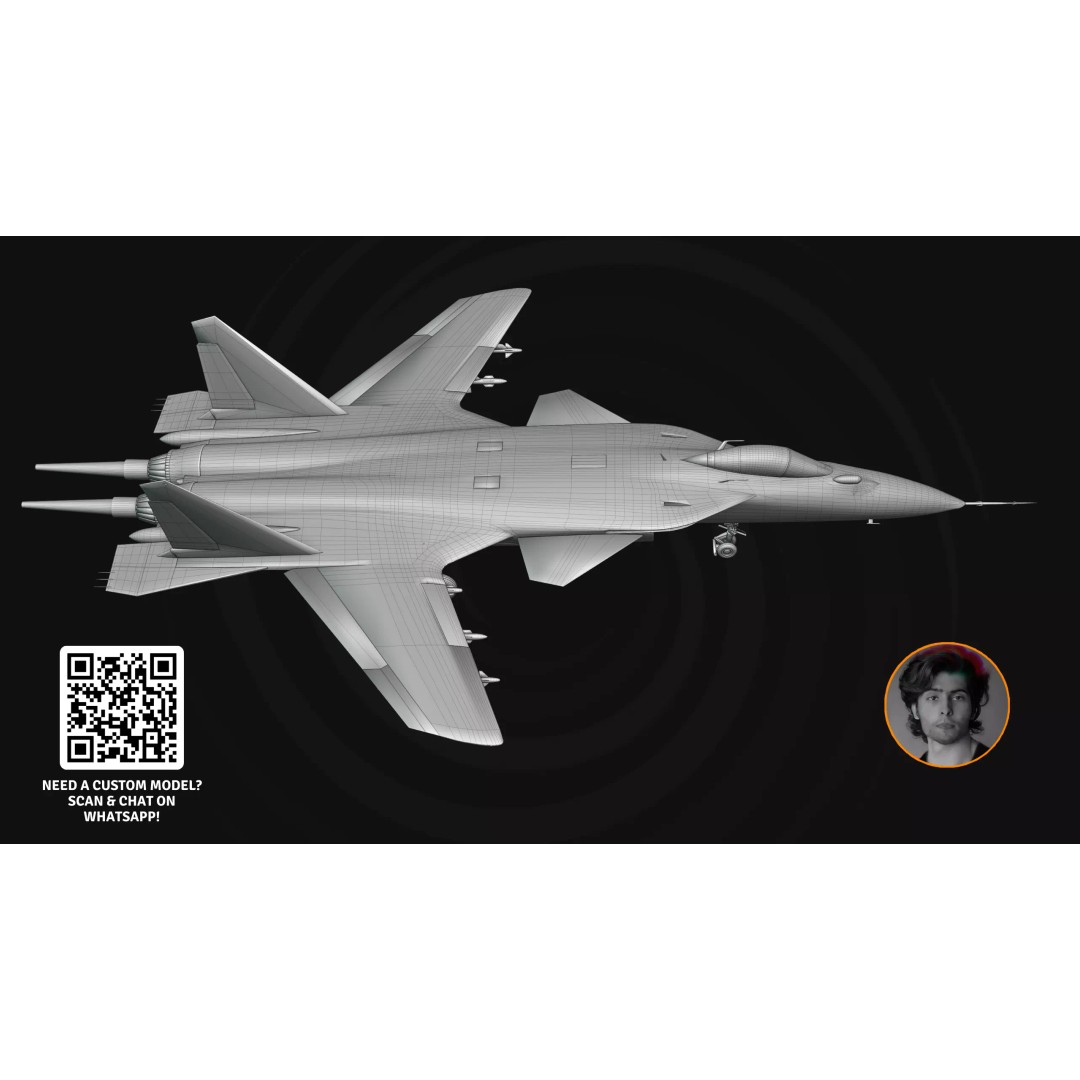 Alpha X Fighter Jet 3D Model – High Poly Game-Ready Aircraft, FBX & Blender - View 8