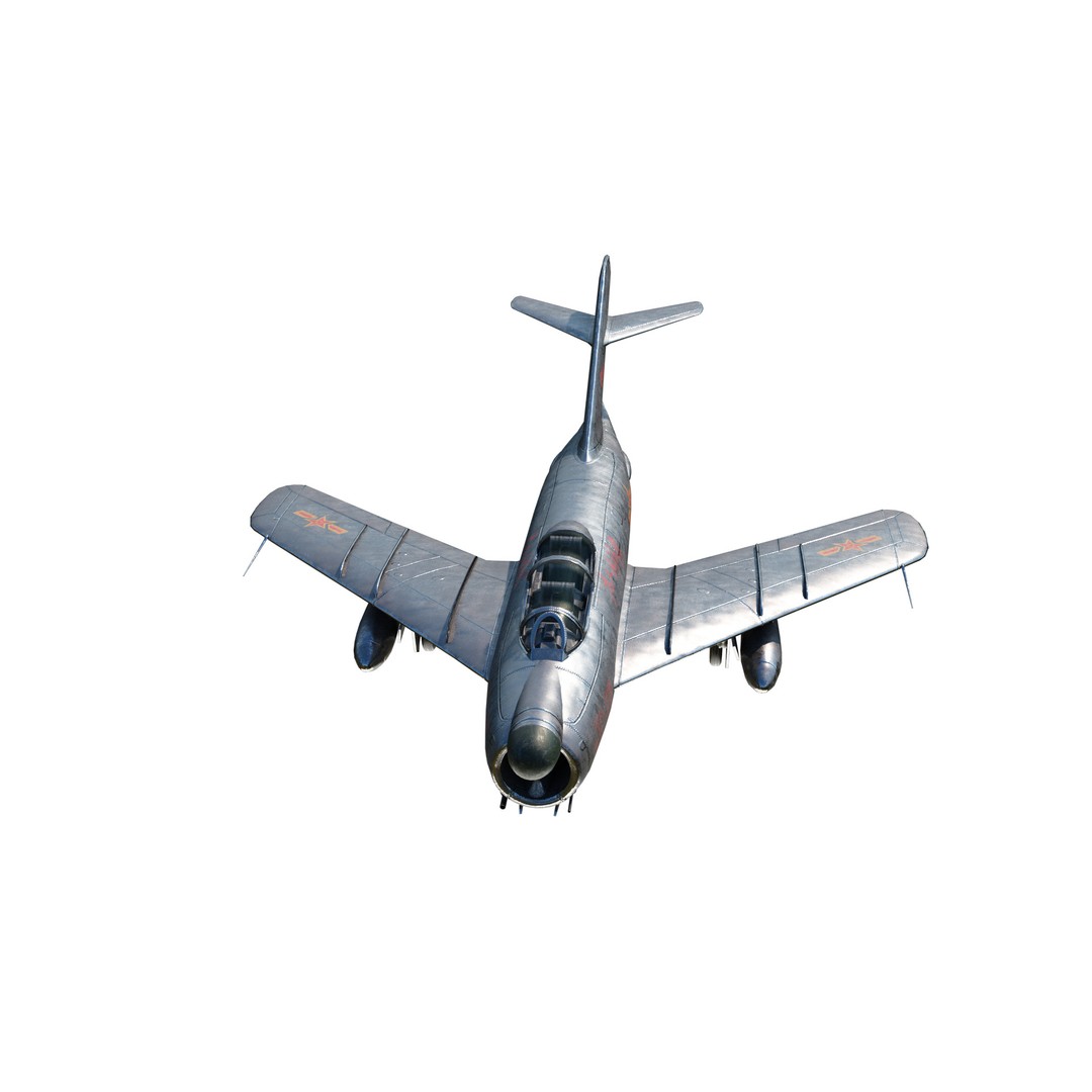PLAAF J-5 Fighter 3D Model – Low Poly Military Aircraft, FBX - View 12