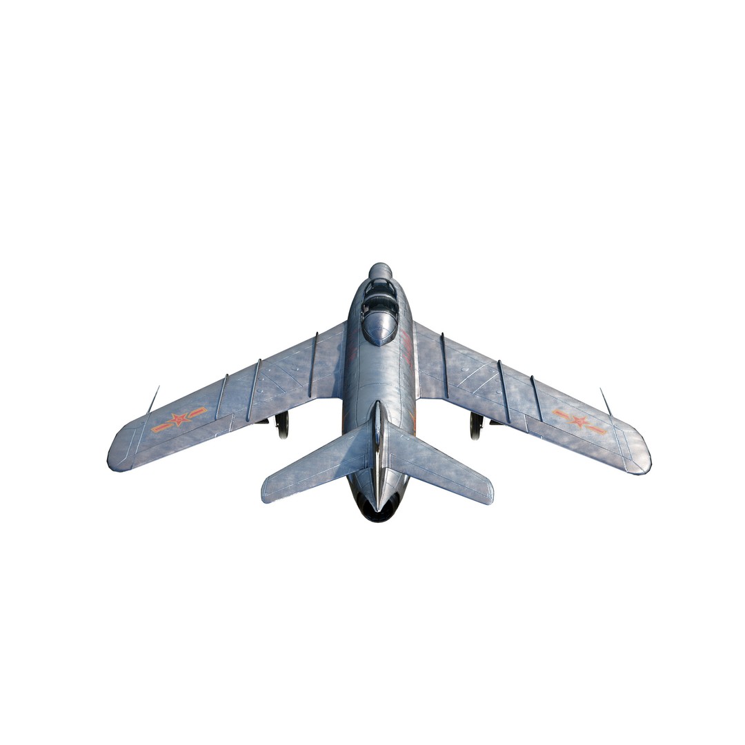 PLAAF J-5 Fighter 3D Model – Low Poly Military Aircraft, FBX - View 13