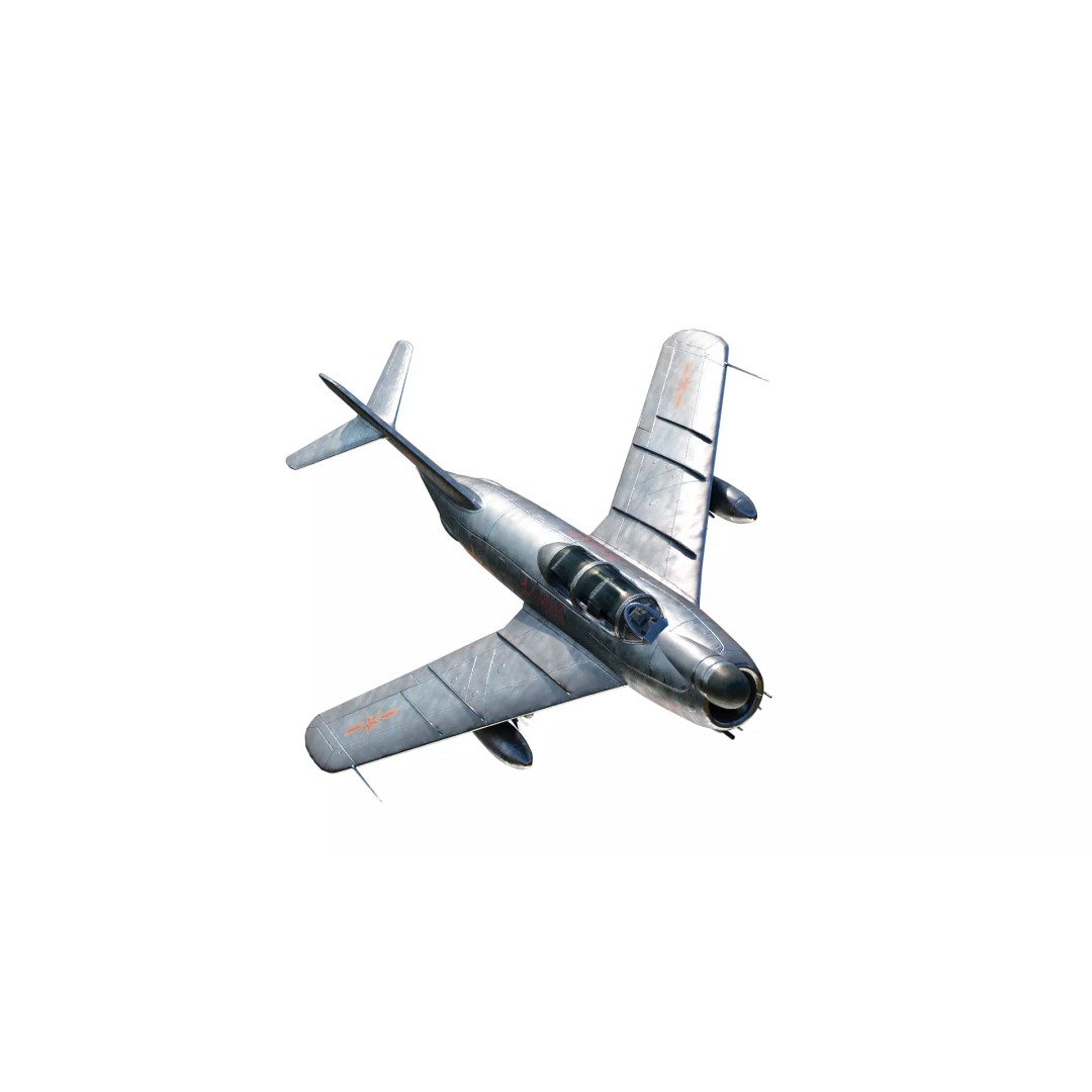 PLAAF J-5 Fighter 3D Model – Low Poly Military Aircraft, FBX - View 2