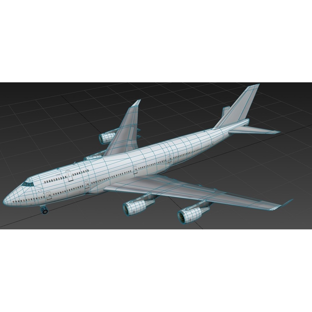 Boeing 747-400 3D Model – Low Poly Static Aircraft for MSFS/XPlane