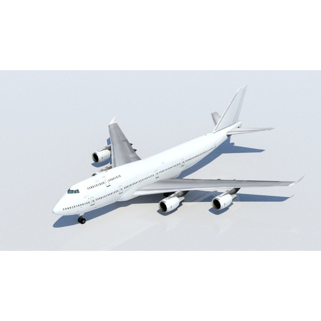 Boeing 747-400 3D Model – Low Poly Static Aircraft for MSFS/XPlane - View 3
