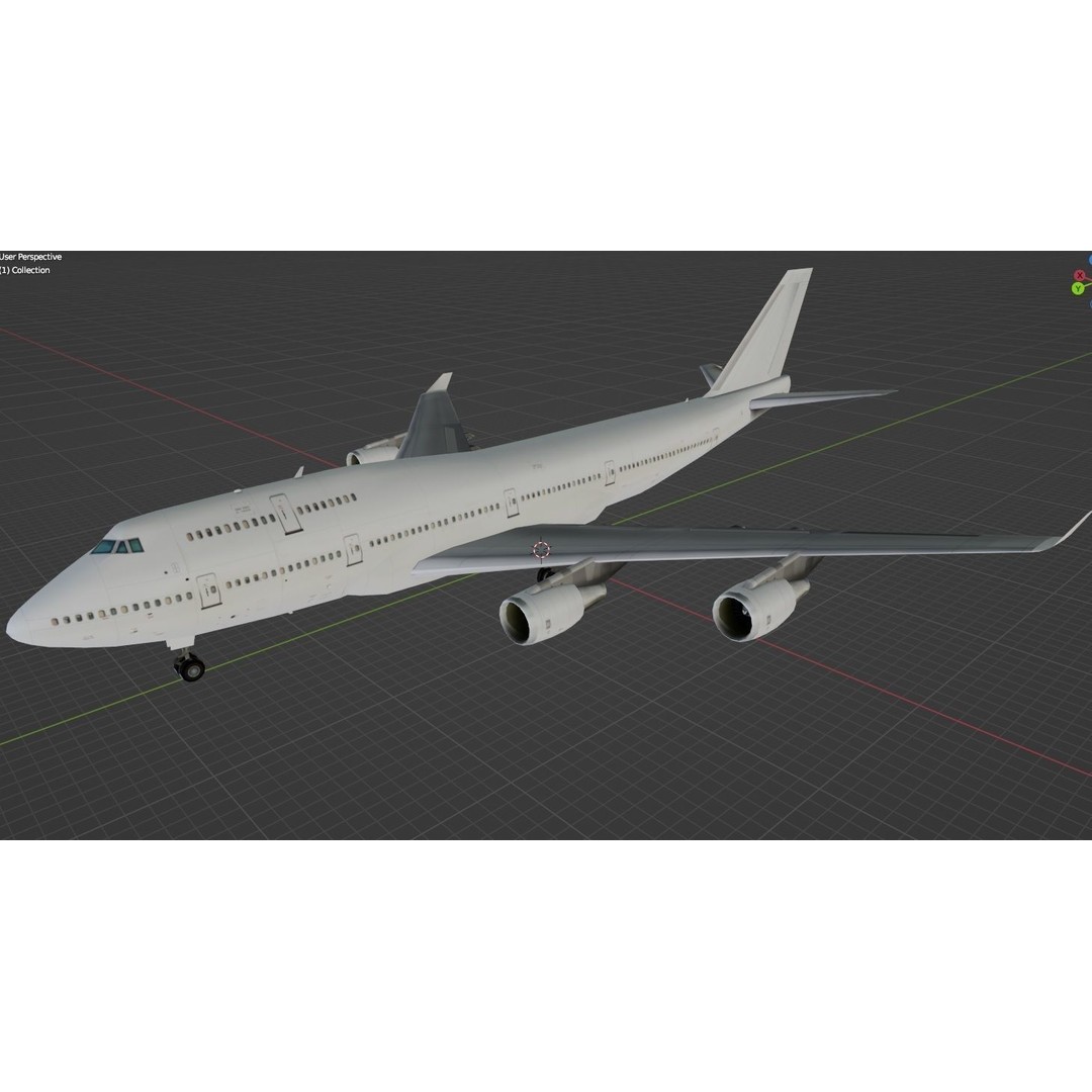 Boeing 747-400 3D Model – Low Poly Static Aircraft for MSFS/XPlane - View 9