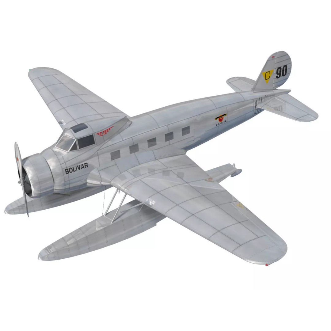 General Aviation GA-43 3D Model – High Poly Passenger Aircraft, FBX - View 2