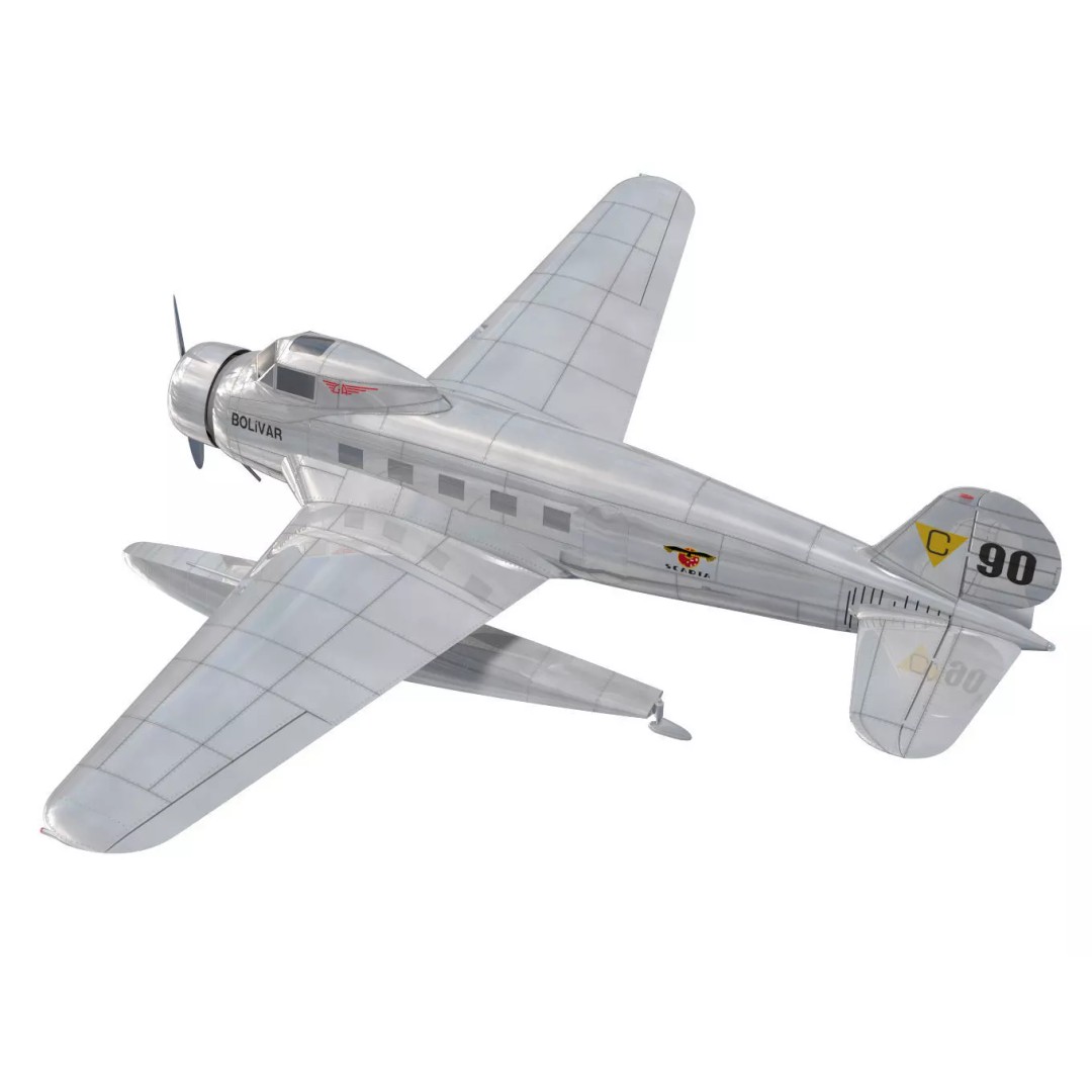 General Aviation GA-43 3D Model – High Poly Passenger Aircraft, FBX - View 3