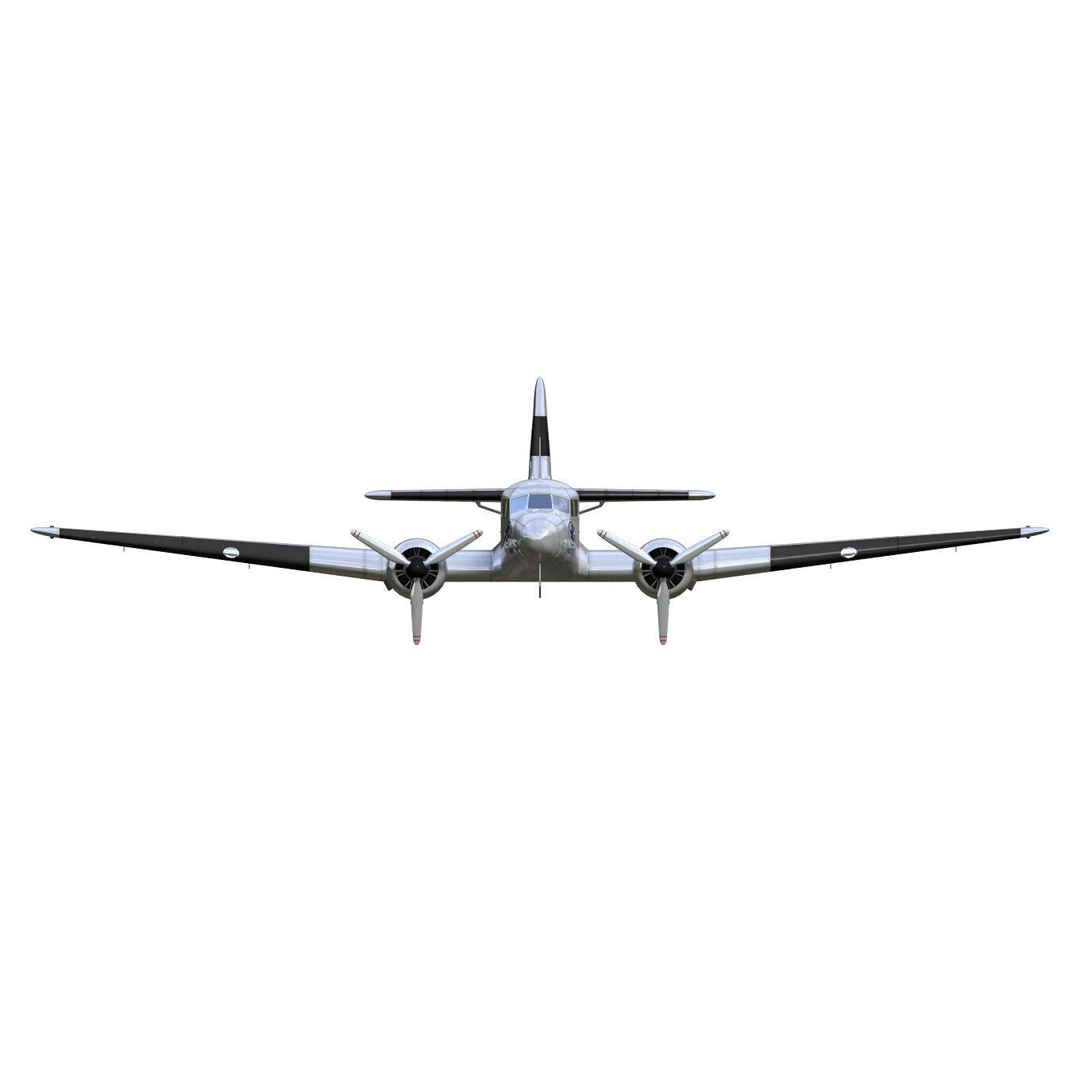 BLOCH MB220 3D Model – Twin-Engine Transport Aircraft, FBX - View 12