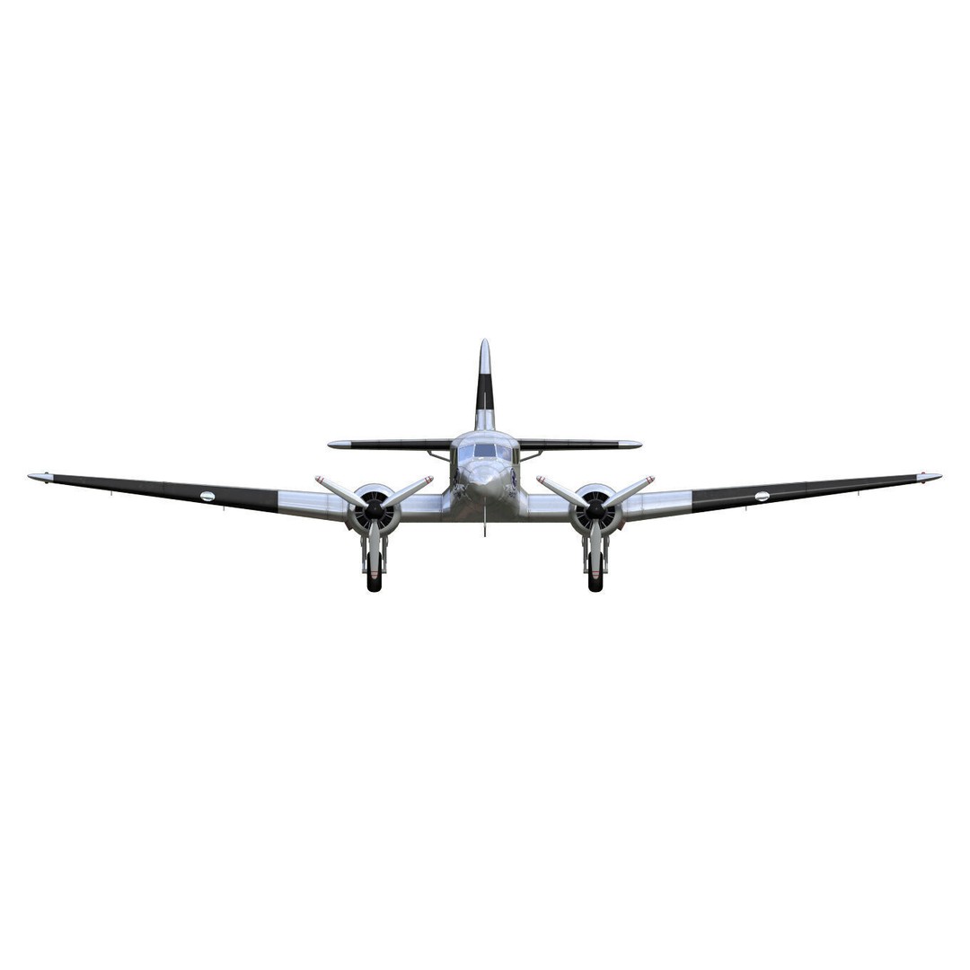 BLOCH MB220 3D Model – Twin-Engine Transport Aircraft, FBX - View 13