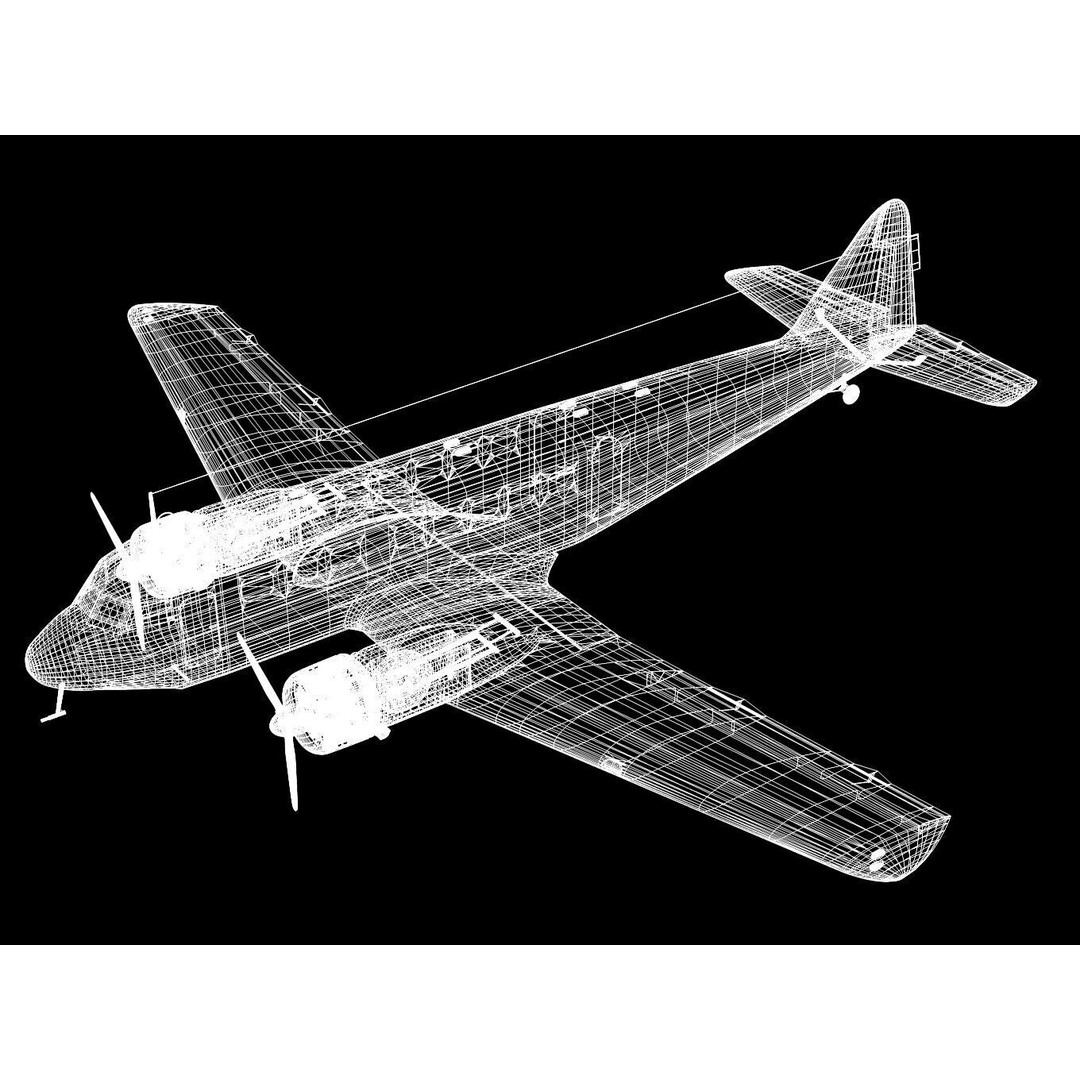 BLOCH MB220 3D Model – Twin-Engine Transport Aircraft, FBX - View 17