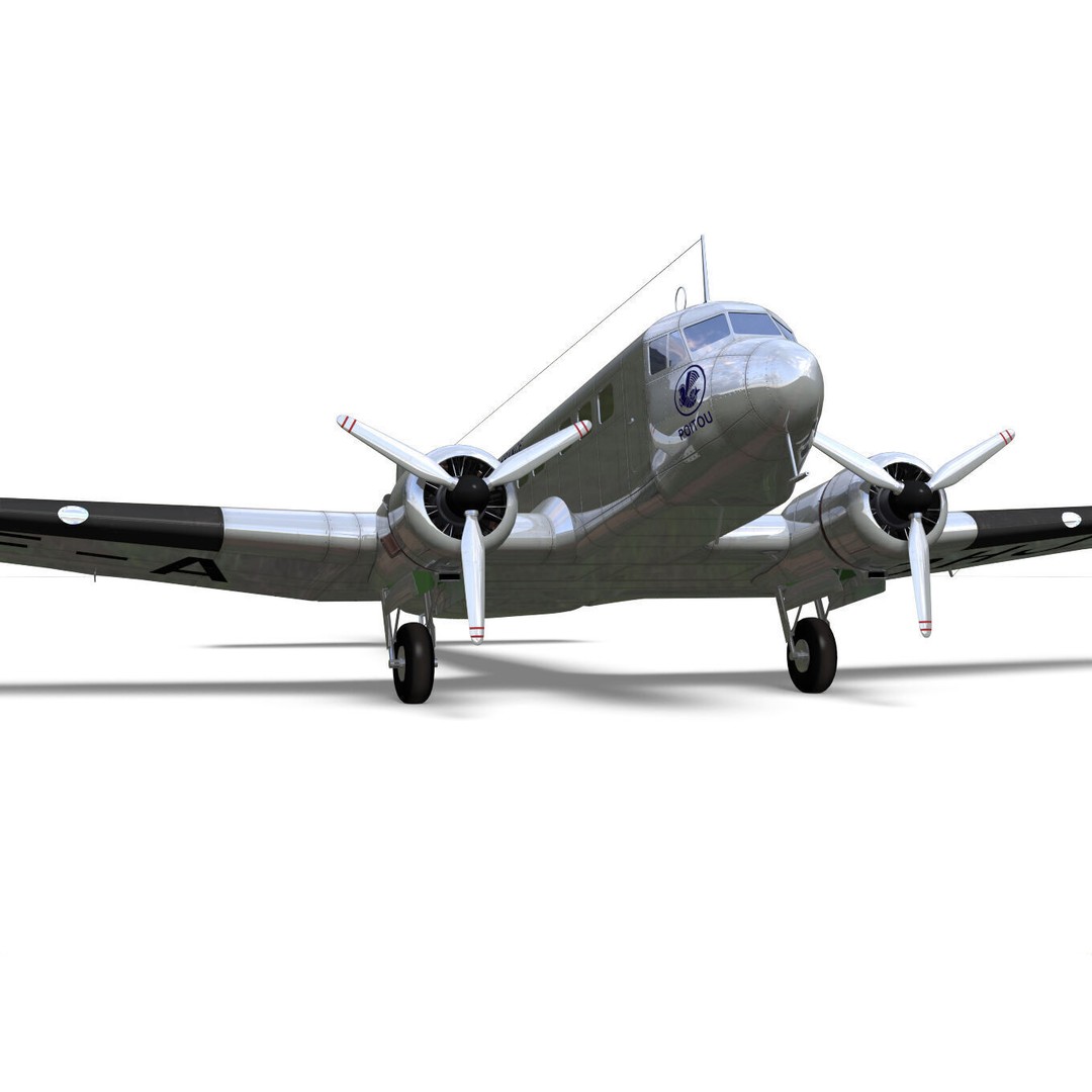 BLOCH MB220 3D Model – Twin-Engine Transport Aircraft, FBX - View 9