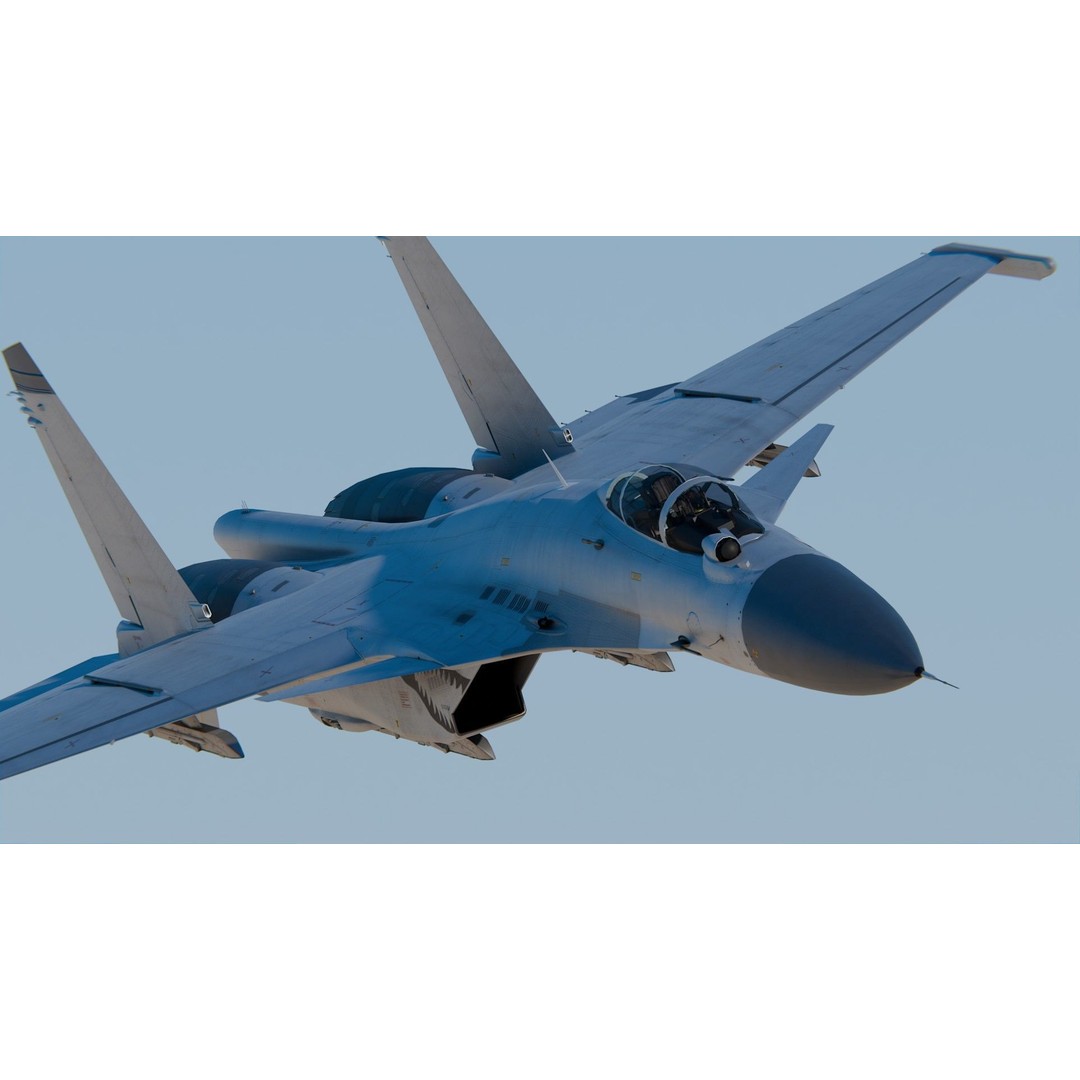 Sukhoi Su-33 3D Model – High Poly Aircraft with PBR Textures, FBX - View 4