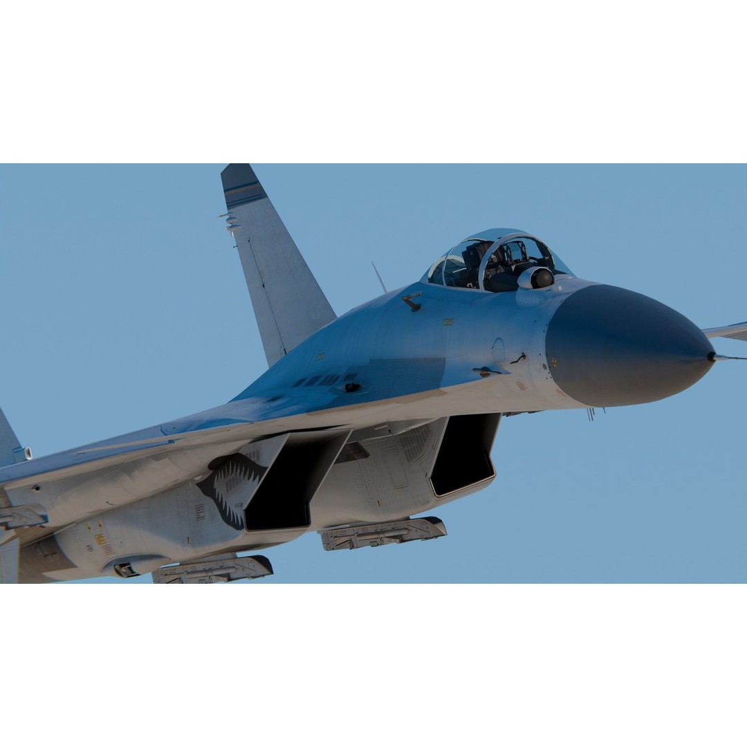 Sukhoi Su-33 3D Model – High Poly Aircraft with PBR Textures, FBX - View 7