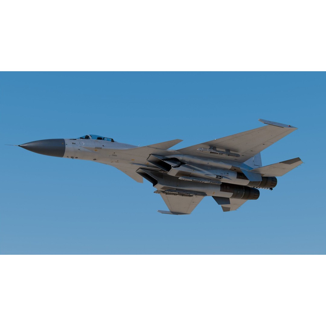 Sukhoi Su-33 3D Model – High Poly Aircraft with PBR Textures, FBX - View 9