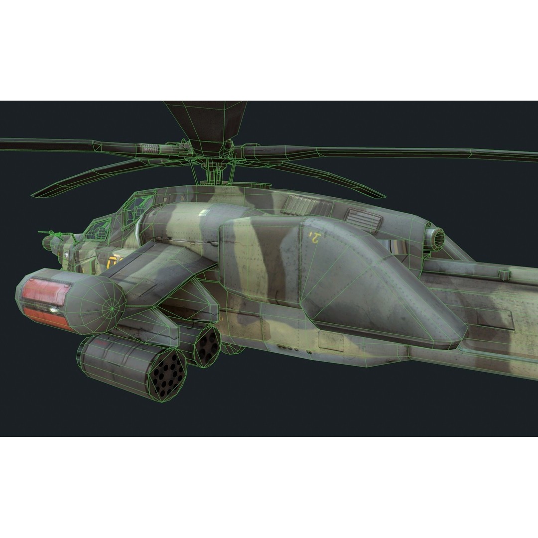 Mi-28 Havoc 3D Model – Low Poly Military Helicopter, FBX, Blender - View 10