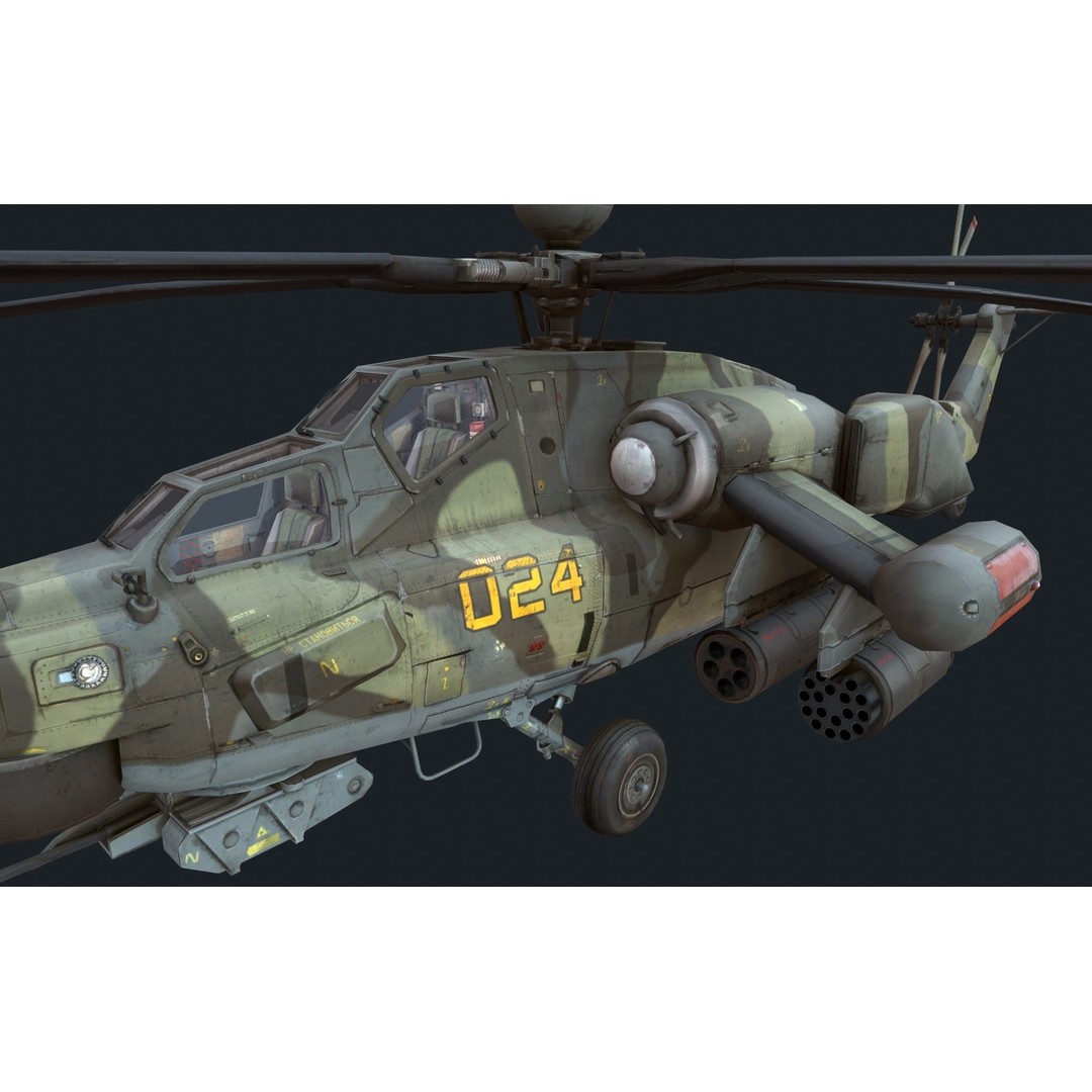 Mi-28 Havoc 3D Model – Low Poly Military Helicopter, FBX, Blender - View 3