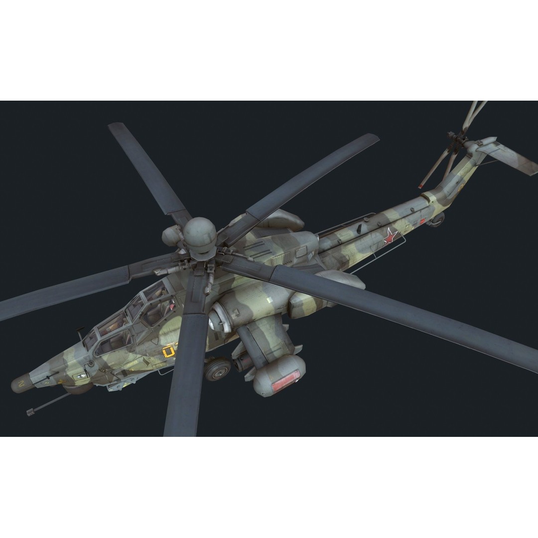 Mi-28 Havoc 3D Model – Low Poly Military Helicopter, FBX, Blender - View 4