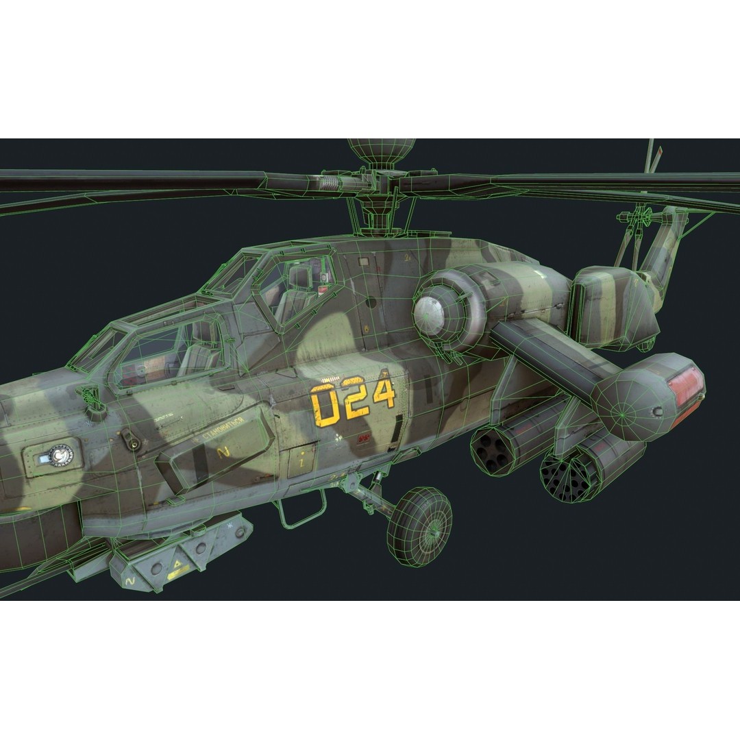 Mi-28 Havoc 3D Model – Low Poly Military Helicopter, FBX, Blender - View 8