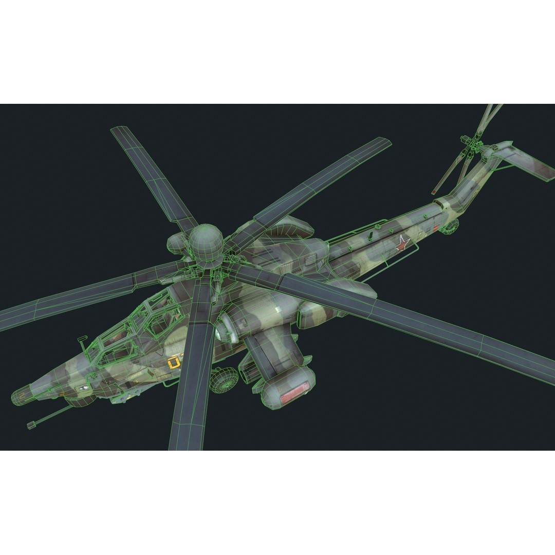 Mi-28 Havoc 3D Model – Low Poly Military Helicopter, FBX, Blender - View 9