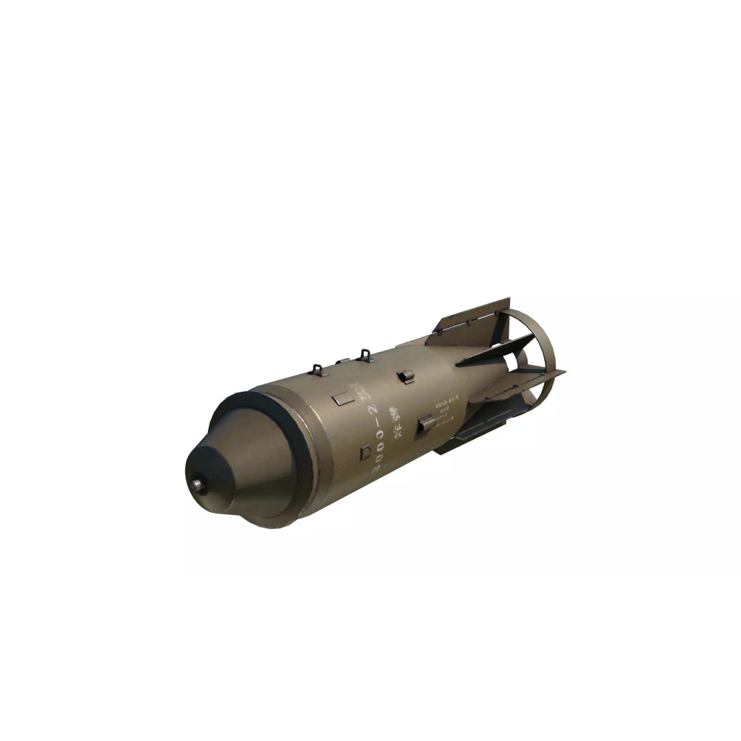 China Air Force FAB-3000 3D Model – Military Weapon, PBR Textures, FBX - View 3
