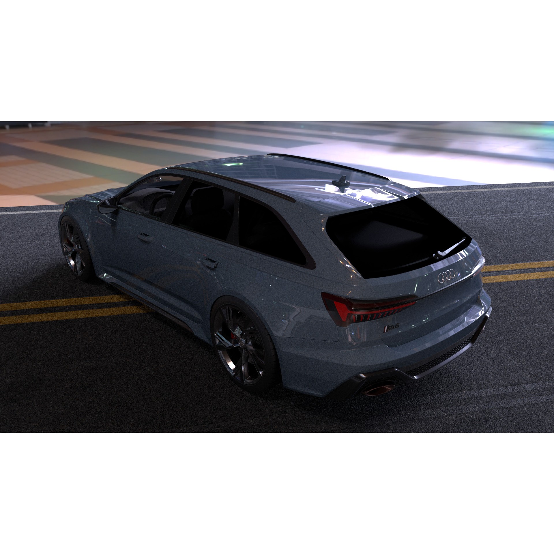 Audi RS6 - Rigged and Render Ready 3D Model - View 10