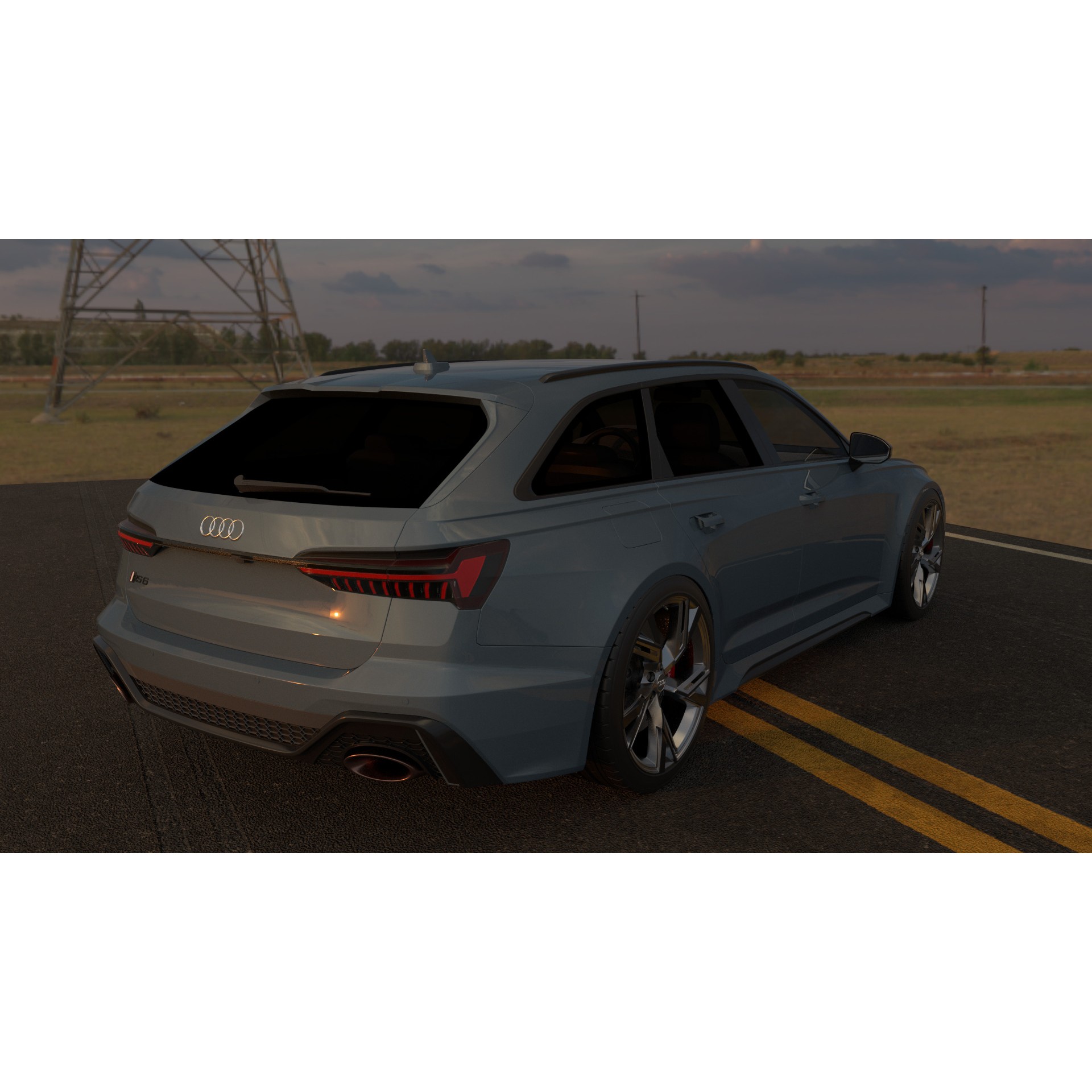 Audi RS6 - Rigged and Render Ready 3D Model - View 13