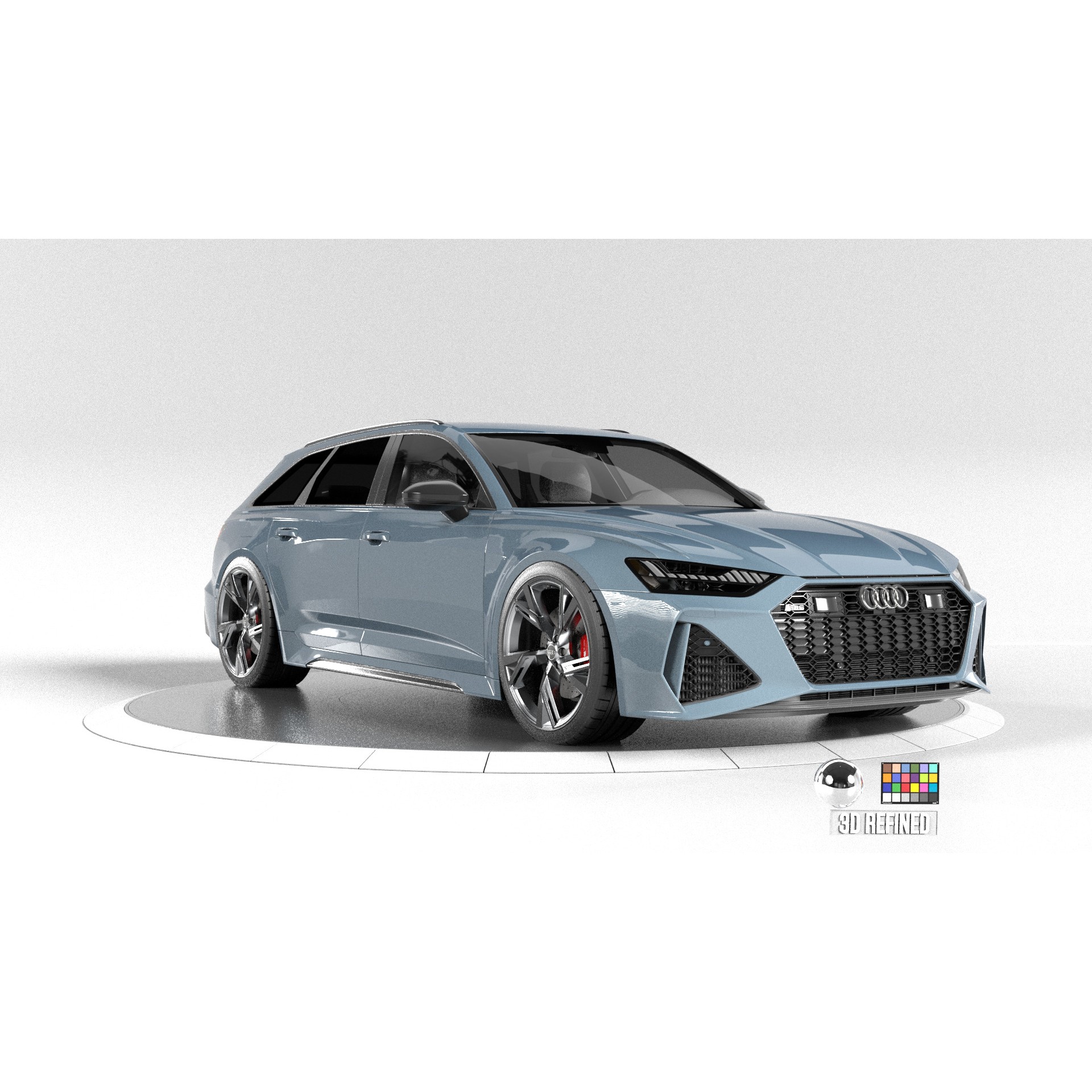 Audi RS6 - Rigged and Render Ready 3D Model - View 3