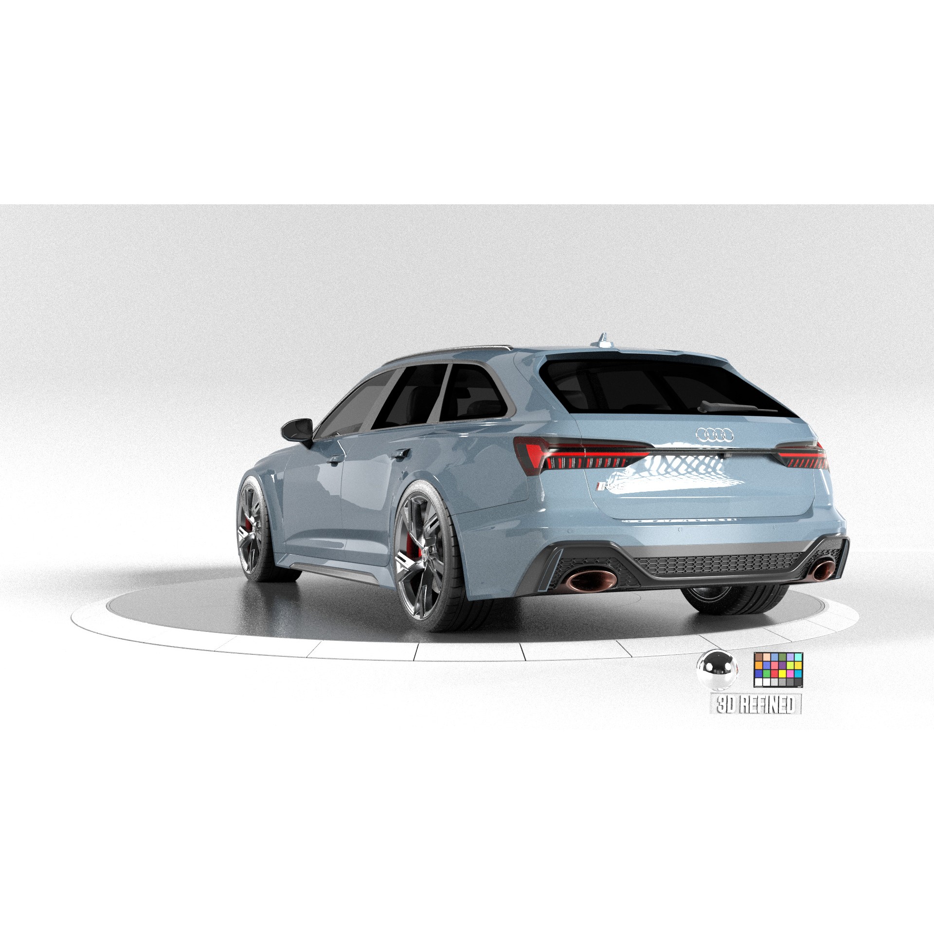 Audi RS6 - Rigged and Render Ready 3D Model - View 6