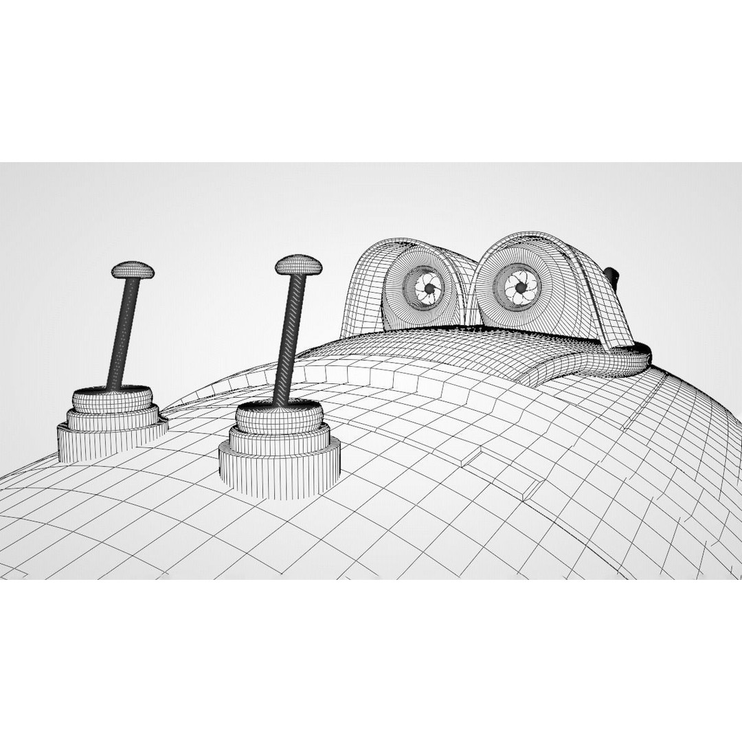 Retro Futuristic Airship 3D Model – PBR Textures, FBX, Game Ready