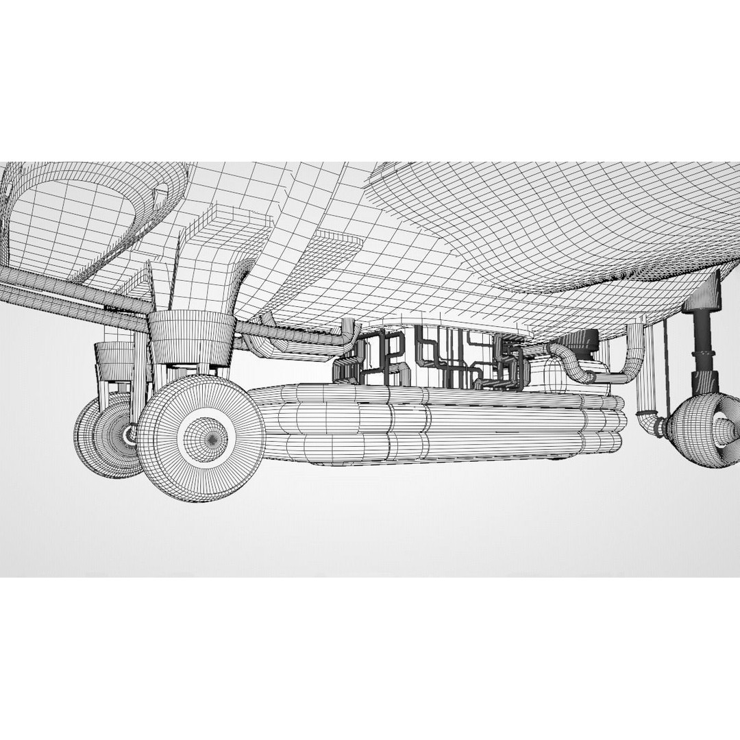 Retro Futuristic Airship 3D Model – PBR Textures, FBX, Game Ready - View 17