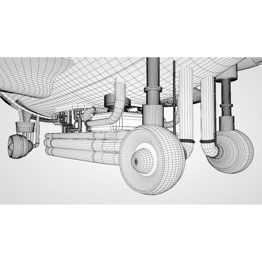 Retro Futuristic Airship 3D Model – PBR Textures, FBX, Game Ready - View 19