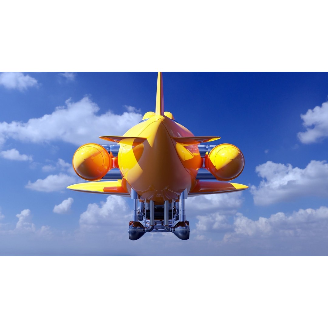 Retro Futuristic Airship 3D Model – PBR Textures, FBX, Game Ready - View 5