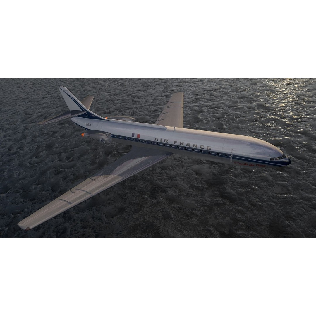 Sud Aviation SE-210 Caravelle III 3D Model – Historic Aircraft, FBX, OBJ - View 10