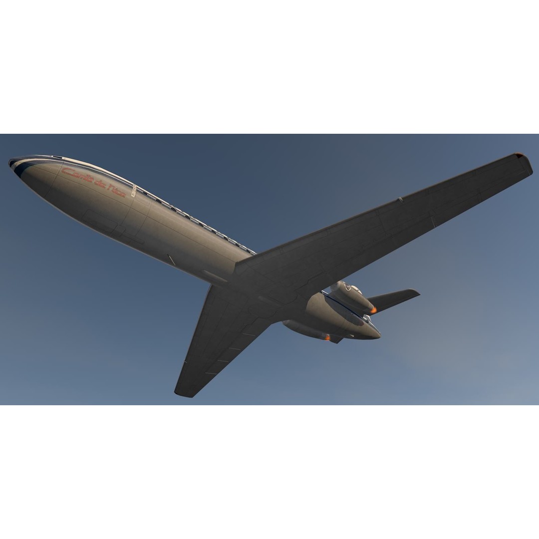 Sud Aviation SE-210 Caravelle III 3D Model – Historic Aircraft, FBX, OBJ - View 13
