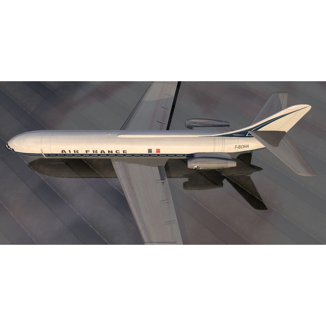 Sud Aviation SE-210 Caravelle III 3D Model – Historic Aircraft, FBX, OBJ - View 5