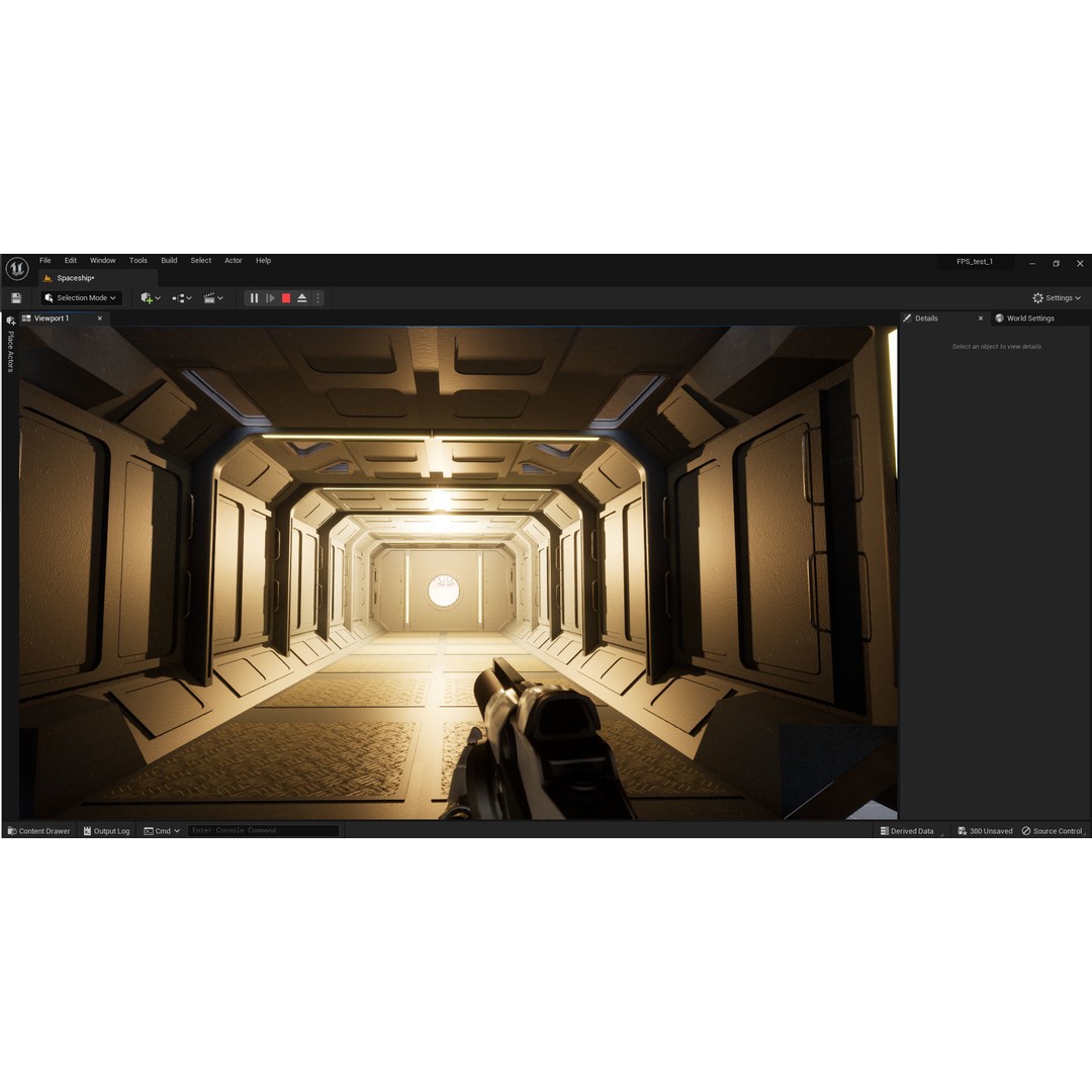 Futuristic Spaceship 3D Model – Low Poly Game Asset, FBX, PBR - View 14