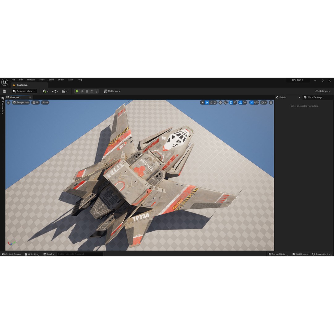 Futuristic Spaceship 3D Model – Low Poly Game Asset, FBX, PBR - View 16