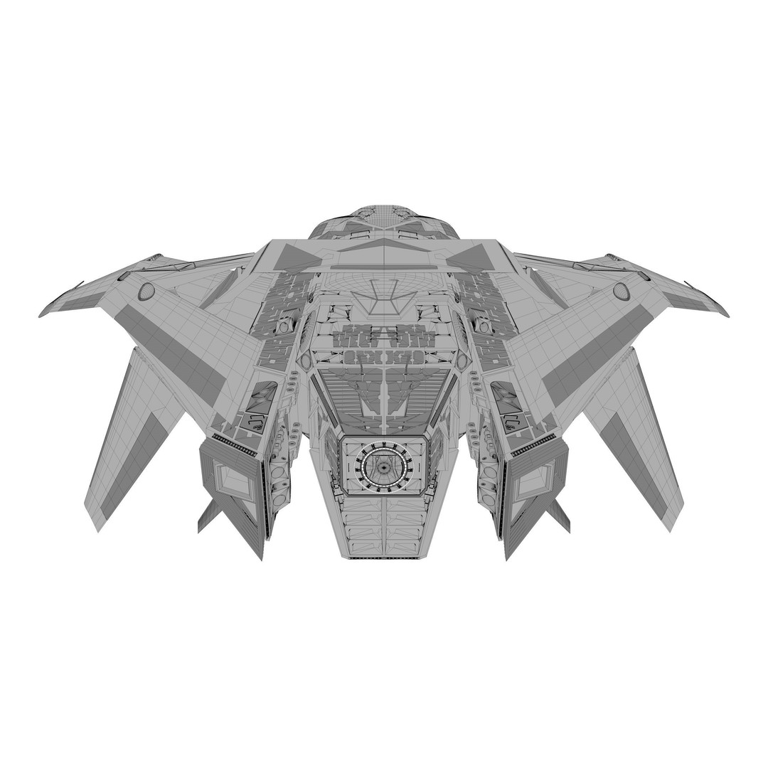 Futuristic Spaceship 3D Model – Low Poly Game Asset, FBX, PBR - View 20