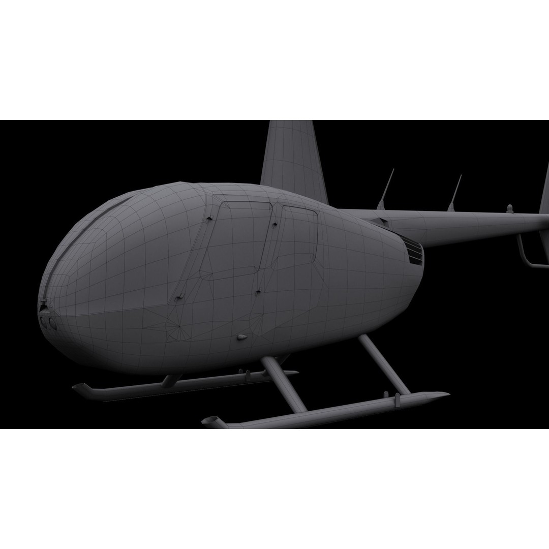 Robinson R44 Helicopter 3D Model – Low Poly Game Asset, FBX
