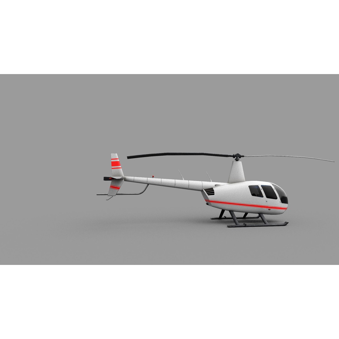 Robinson R44 Helicopter 3D Model – Low Poly Game Asset, FBX - View 16