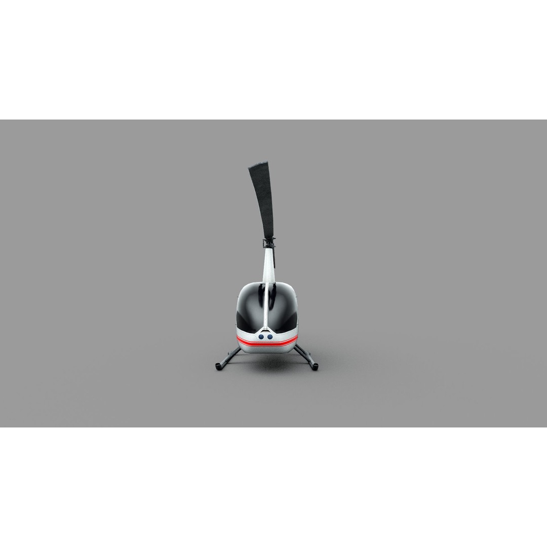 Robinson R44 Helicopter 3D Model – Low Poly Game Asset, FBX - View 18