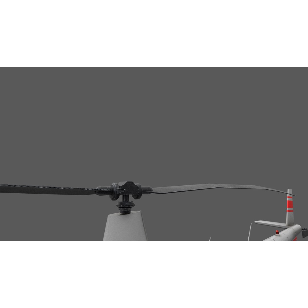 Robinson R44 Helicopter 3D Model – Low Poly Game Asset, FBX - View 8