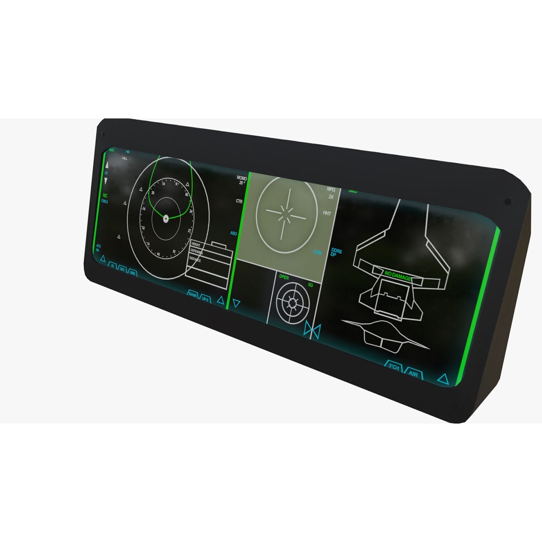 Fighter Jet Cockpit Control Panel 3D Model – Low Poly PBR Asset, FBX - View 13