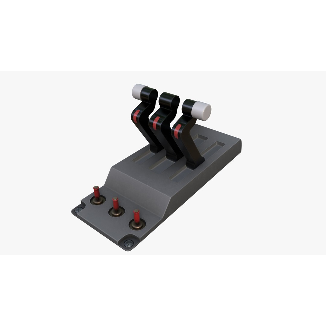 Fighter Jet Cockpit Control Panel 3D Model – Low Poly PBR Asset, FBX - View 9