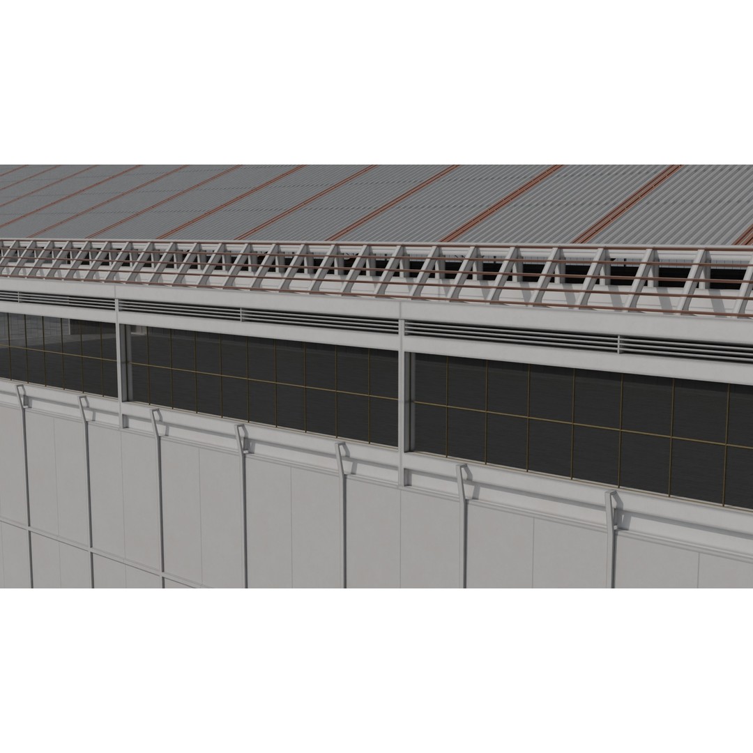 Old Aircraft Hangar 3D Model – Low Poly PBR Asset for Blender