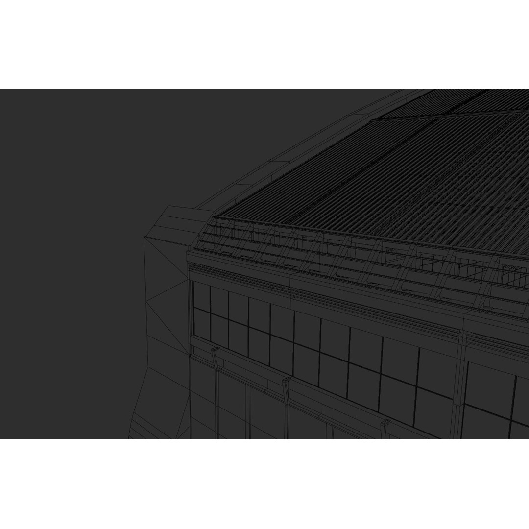 Old Aircraft Hangar 3D Model – Low Poly PBR Asset for Blender - View 5